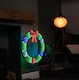 image 2 of 60cm Light up Hanging Christmas Wreath Infinity Mirror with Multi-Coloured LEDs