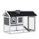 image 1 of PawHut Rabbit Hutch, Guinea Pig Hutch 2 Tiers Outdoor w/Tray & Ramp, Grey