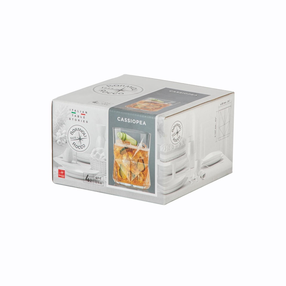 image 1 of Bormioli Rocco Cassiopea Double Whisky Glasses - 410ml - Clear - Pack of 6 | Clear | Clear