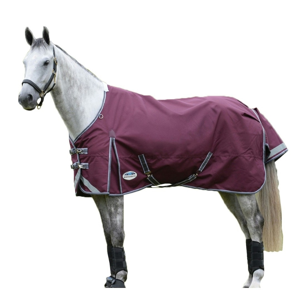 image 1 of Weatherbeeta Comfitec Plus Dynamic II Standard-Neck Medium Lightweight Horse Turnout Rug - Maroon/Grey/White - 4´ 6"