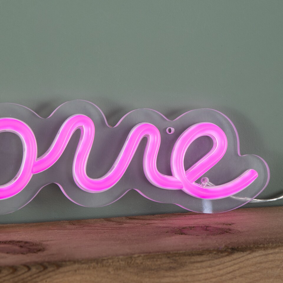 image 1 of 30cm Light up Neon Effect Love Sign in Pink with 111 LEDs