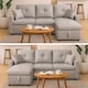 image 1 of Milano 3 Seater L Shape Pullout Sofa Bed with Deep Storage Compartment & Reversible Chaise | Grey | 1
