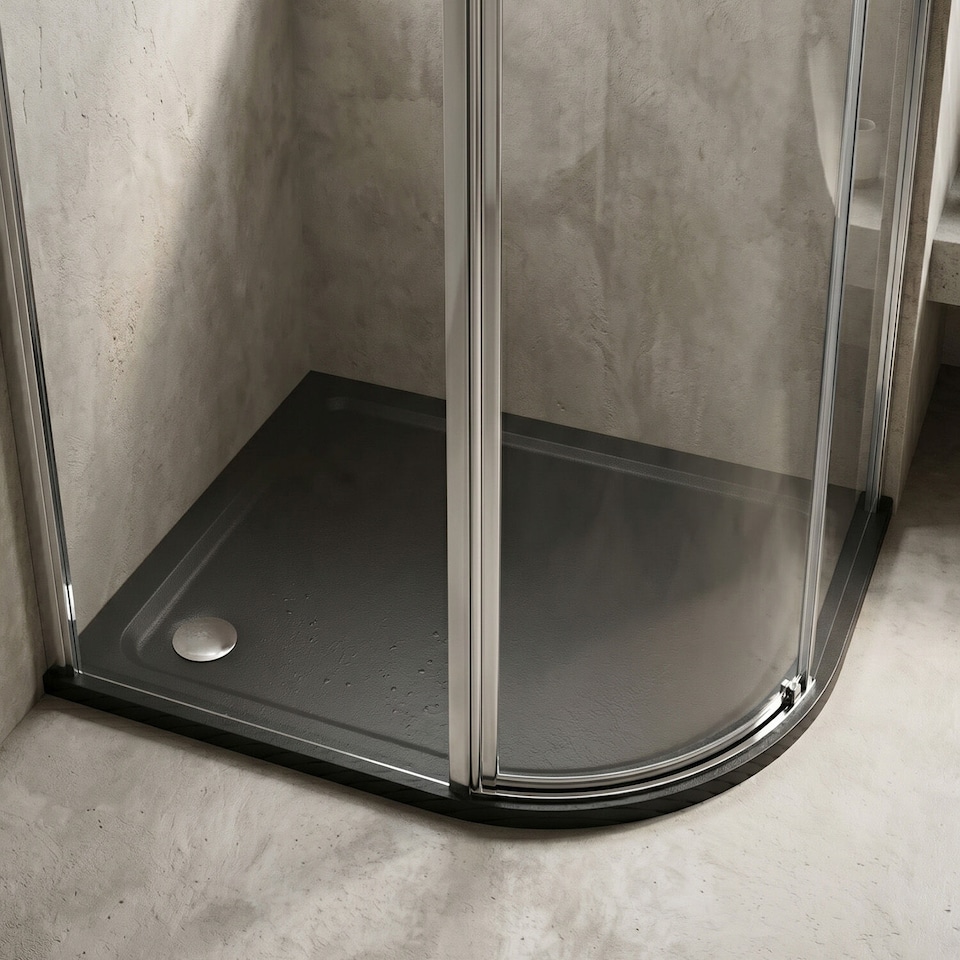 image 1 of Balterley Premium Shower Tray - Right Hand Offset Quadrant | Grey | Grey Slate | 1