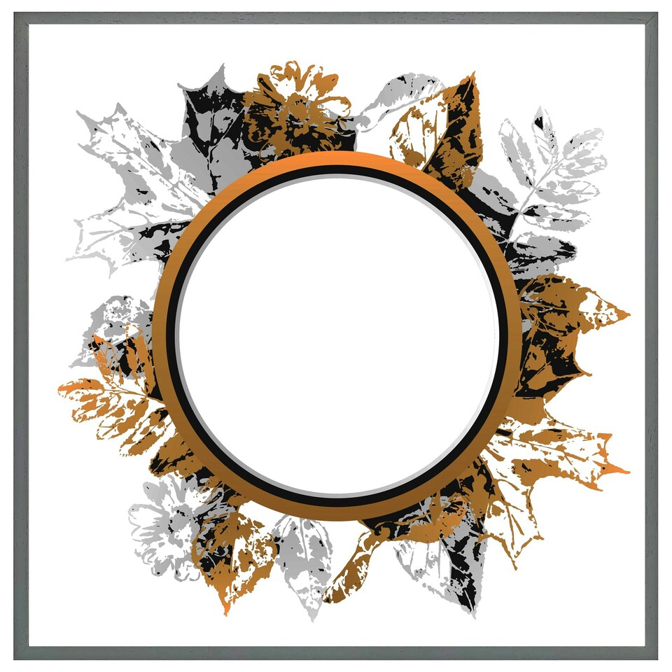 image 1 of Paint print autumn decoration (Picture Frame) Grey | L