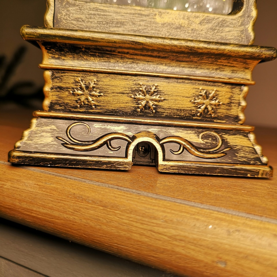 image 1 of 27cm Dual Power LED Water Spinner Lantern Christmas Decoration with Santa Scene