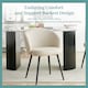 image 7 of SONARA Modern Set of 2 Chunky Weave Fabric Ergonomic Dining Chairs with Arms | White