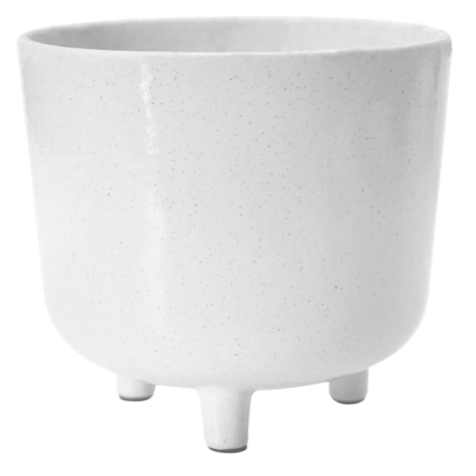 Lecce Speckled Planter - Ceramic - L20 x W20 x H24 cm - White White