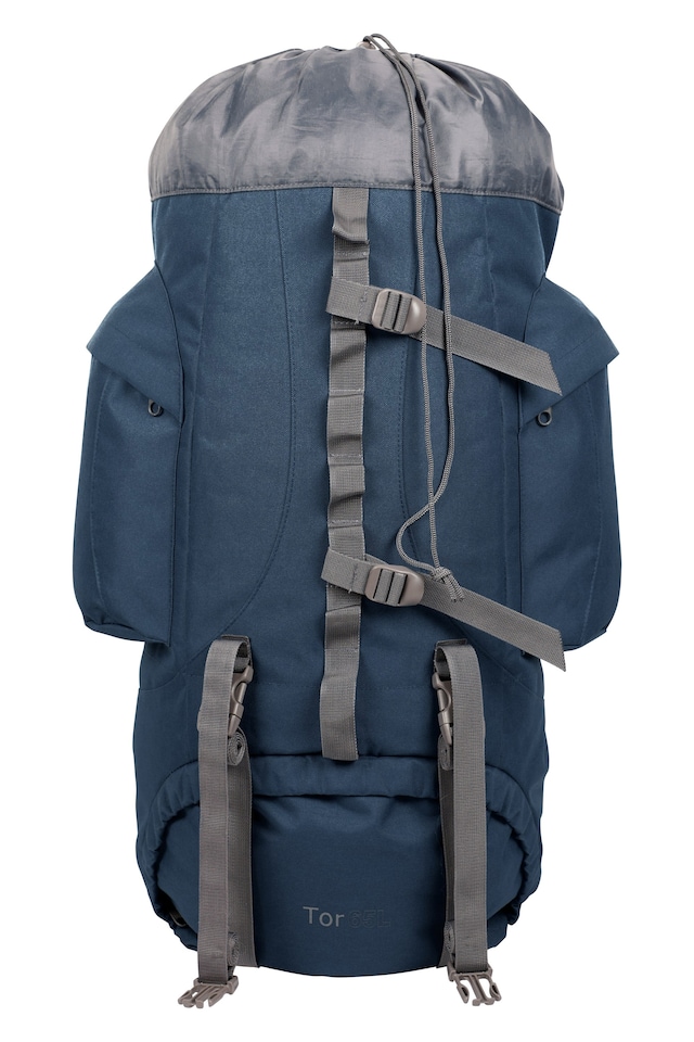 image 1 of Mountain Warehouse Tor 65L Rucksack Adjustable Back Water Resistant Hiking Backpack