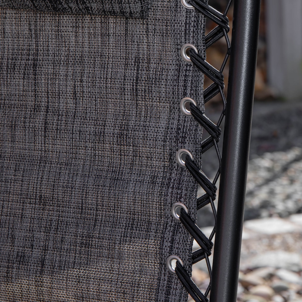 image 1 of Multi Position Garden Zero Gravity Relaxer Chair Sun Lounger in Mixed Grey | Grey | Grey