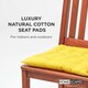 image 2 of Homescapes Seat Pad Luxury Cotton Indoor Outdoor Garden Dining Cushion | Yellow | 40 x 40 cm | 1