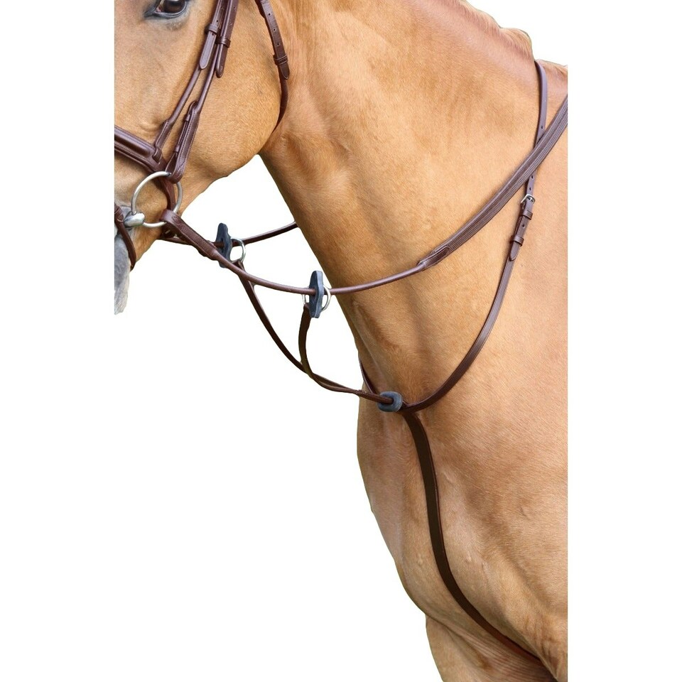 Aviemore Leather Horse Running Martingale - Havana - Full