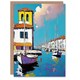 image 1 of Portofino Italy Harbour Sailboats Marina Painting Birthday Greeting Card