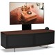 image 1 of Centurion Supports Caru Black Walnut Beam-Thru Remote Friendly Super-Contemporary D Shape Design 32"-65" LED/OLED/LCD TV Cabinet with Mounting Arm Black | Walnut
