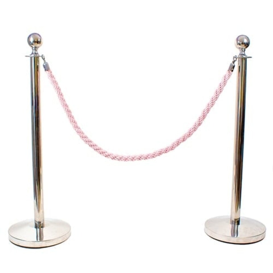 image 1 of 2 Prestige Chrome Poles With 1 Pink Braided Rope
