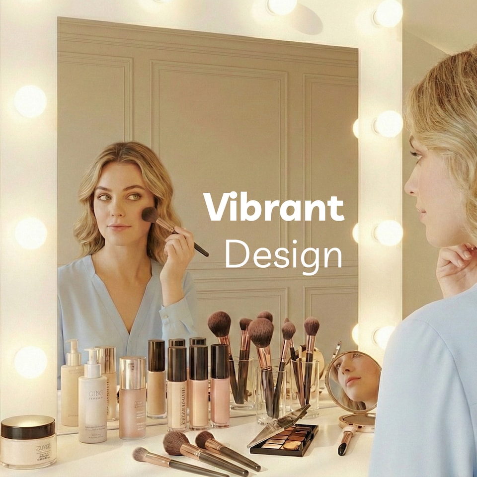 image 1 of Levede Dressing Table Vanity Set Stool Makeup LEDs Mirror Jewellery Organizer | White