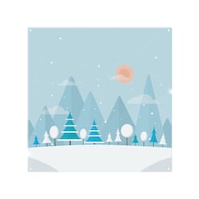 Christmas Snow Nature Background Dining Splash Back | White