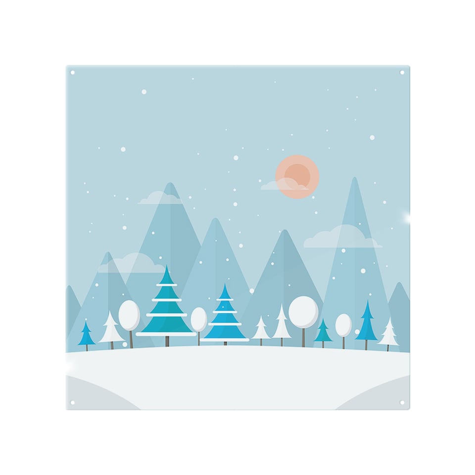 image 1 of Christmas Snow Nature Background Dining Splash Back | White