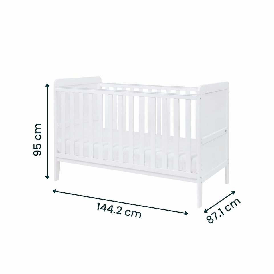 image 1 of Tutti Bambini Rio Cot Bed with Cot Top Changer & Mattress - White