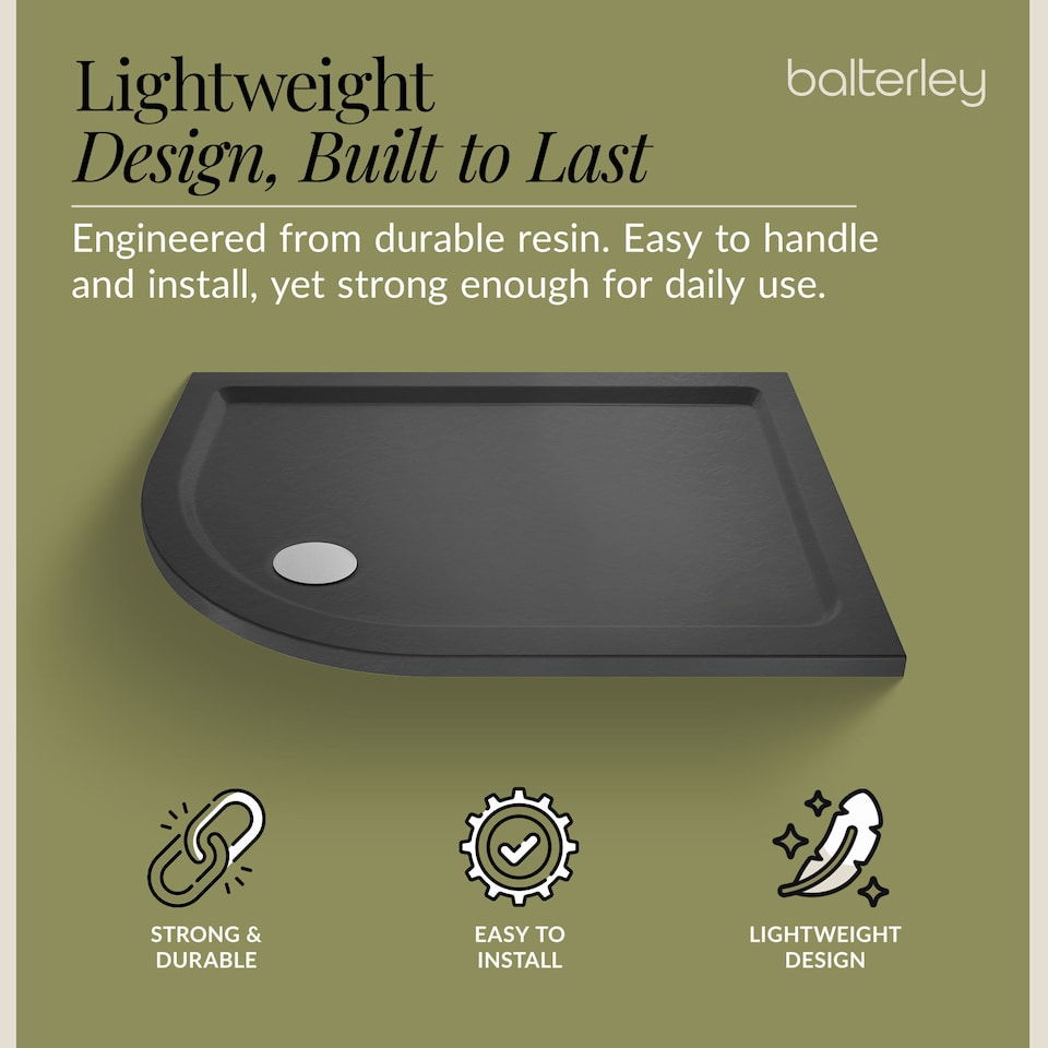 image 1 of Balterley Premium Quadrant Shower Tray | Grey | Grey Slate | 1
