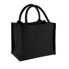 Westford Mill Jute Mini Gift Bag (6 Litres) - Black/Black - One Size
