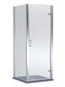 image 1 of Balterley Hinged Shower Door with Glass, Side Panel & Slimline Shower Tray | Silver | Chrome