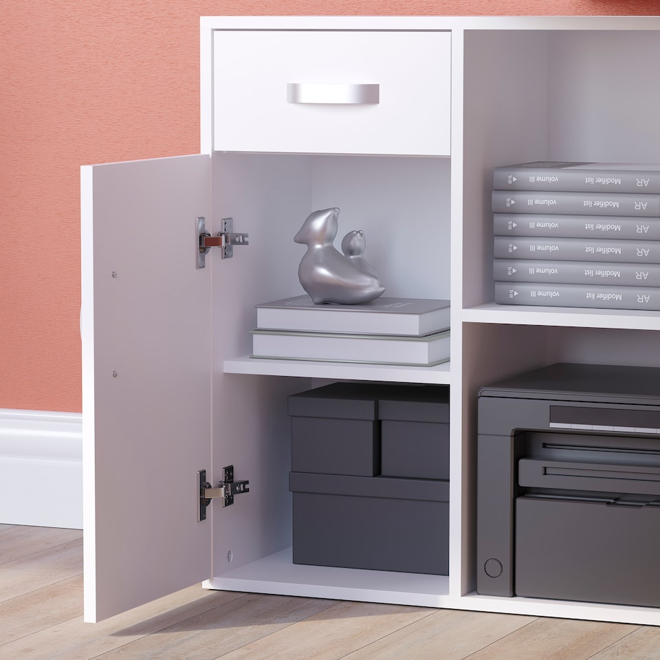 image 1 of Vida Designs Longton Adjustable Computer Desk Home Office Workstation, White