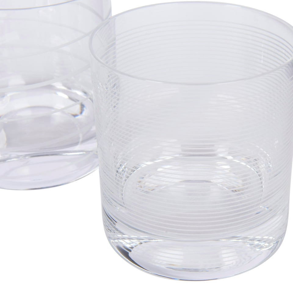 image 1 of Mikasa Wine Glass Set Clear Ribbed Crystal 350ml Set of 4