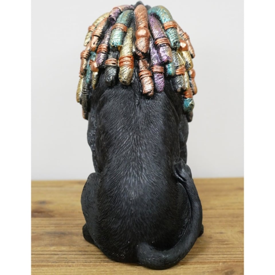 image 1 of Gifts Direct 2 U Black Lion With Dreadlocks Ornament Black