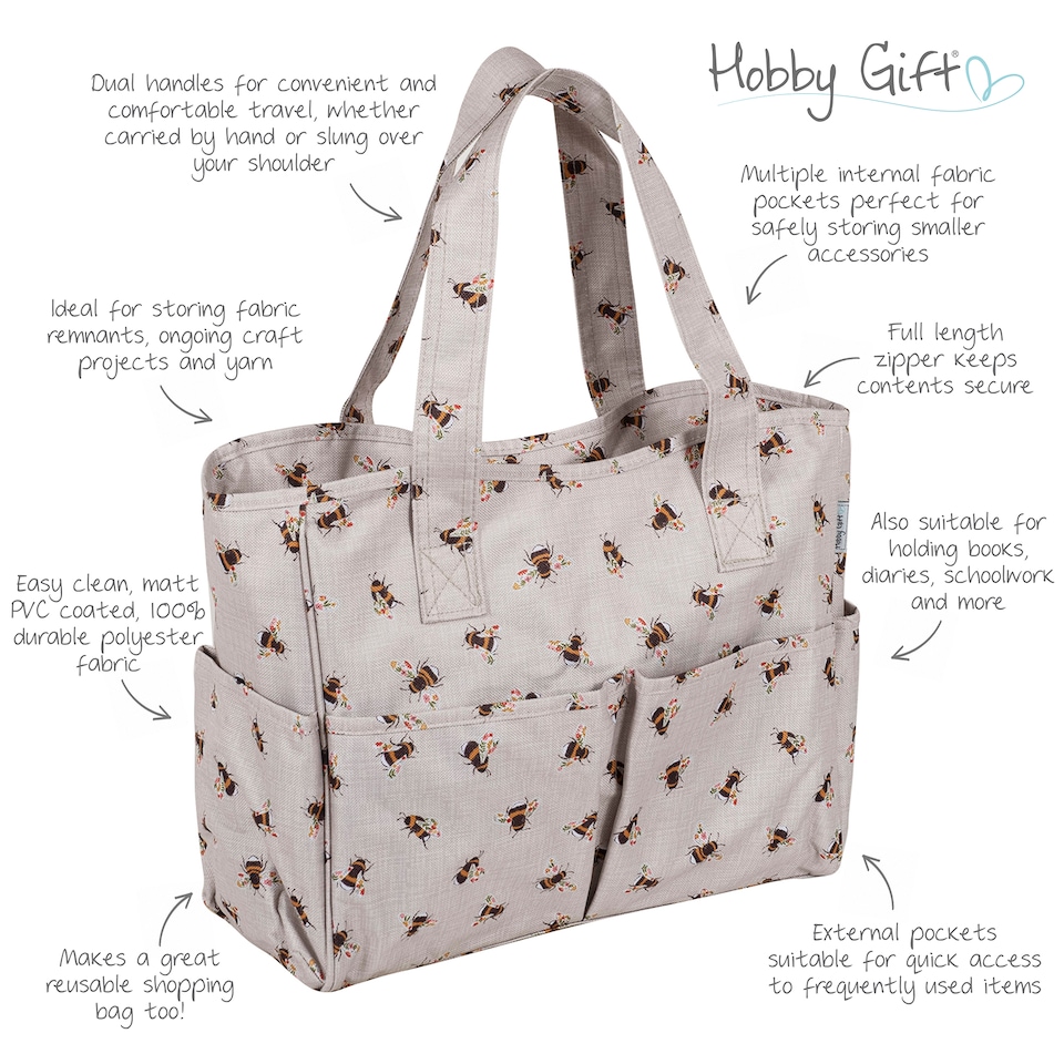 image 1 of Hobby Gift Craft Bag, Natural Bees