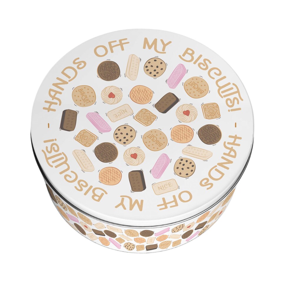 image 1 of Hands Off My Biscuits Novelty Large Cake Tin