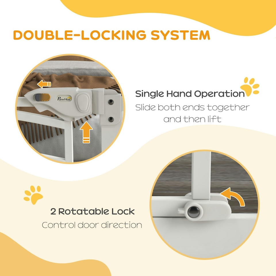 image 1 of Pressure Fit Safety Gate w/ Auto Closing Door, for Small Medium Dogs, 74-100cm