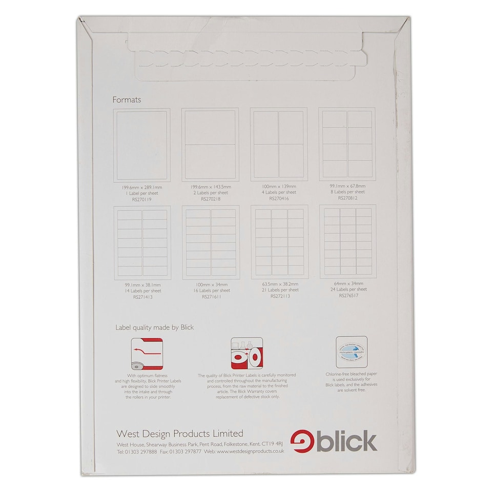image 1 of Blick CD Labels 2 Per Sheet, 117mm, Circular, White, 200 Labels