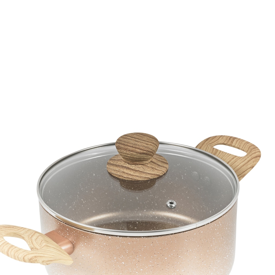 image 1 of 20cm + 24cm Rose Gold Induction Casserole Set