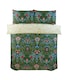 image 3 of Heritage Flora Microfibre Reversible Duvet Cover Set with Pillowcase | Blue | Double