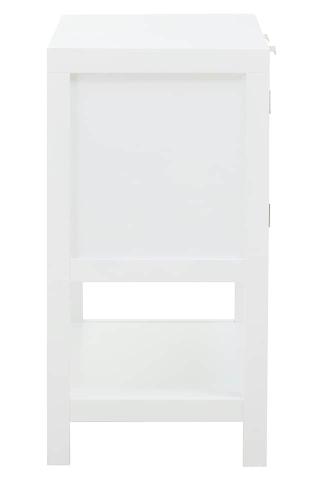 image 1 of Orsina Versatile White Wood Side Cabinet, Rustic Bedside Cabinet, Easily Maintained Display Cabinet With Storage