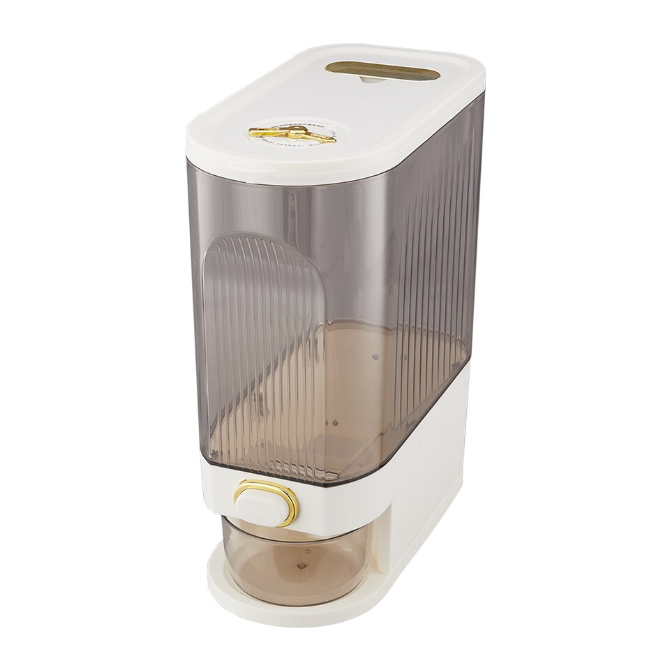 image 1 of Living and Home 10kg Airtight Large Capacity Rice Dispenser | Cream