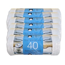 TidyZ Scented Tie Handle Swing Bin Liners 50L 40 Pack - Fresh Linen