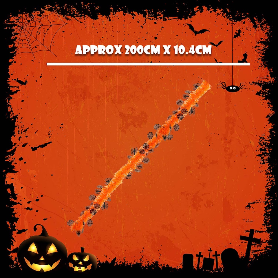 image 1 of PMS Halloween Spider Tinsel Decoration - 2m