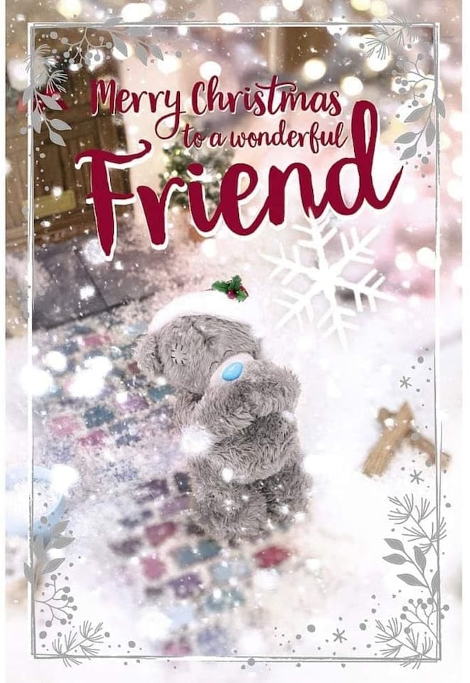 image 1 of Wonderful Friend Tatty Teddy With Snowflake Design Christmas Card