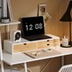 image 7 of SoBuy Monitor Stand with 3 Bamboo Drawers, White, 23.6x8.7x4.3 inches, 4.65 kg - BBF11-WN