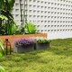 image 8 of Outsunny Set of 2 Hanging Flower Boxes, 50 cm Long, Rattan Look, Grey Grey | Grey
