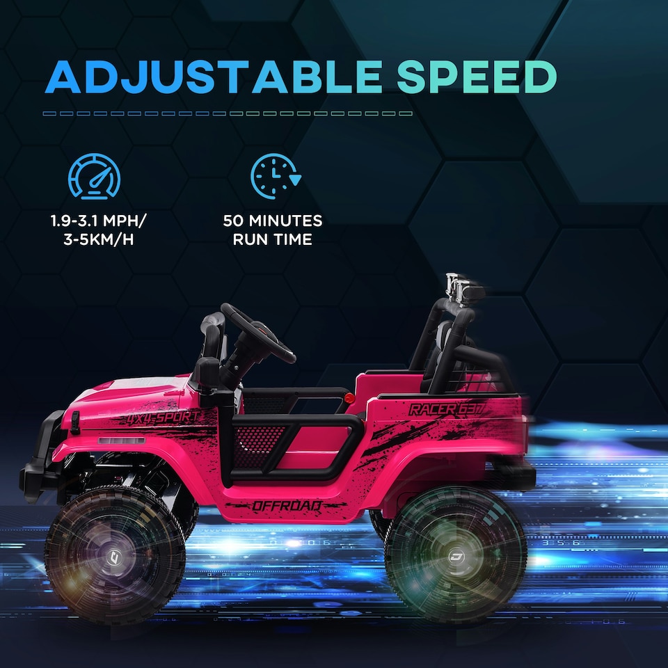 image 1 of AIYAPLAY Kids Ride On Car, 12V Electric Truck w/ Suspension, Pink