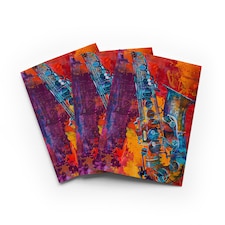 Acid Jazz Saxophone Greeting Card Abstract Music Any Occasion Set of 3 Blank