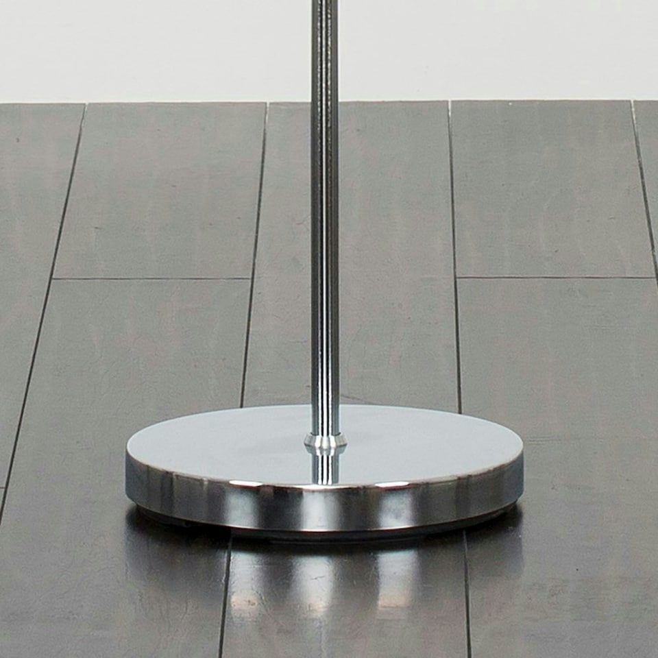 image 1 of ValueLights Modern Floor Lamp In Polished Chrome Metal Finish With Mustard Shade