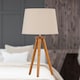 image 9 of Set of 2 Dark Oak Table Lamp or Bedside Lights with Natural Shades | Brown | Brown | Large | 2