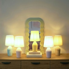 ValueLights Arlo Rose Pink Ceramic Table Lamp with Rose Shade