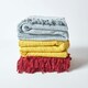 image 6 of Homescapes Nirvana Slub Cotton Orange Throw - 225 x 255 cm Orange