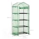 image 5 of Outsunny Mini Greenhouse 4-Tier Portable Plant House Shed w/ PE Cover, Green