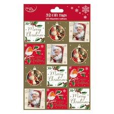 Pack of 32 Traditional Christmas Gift Tags