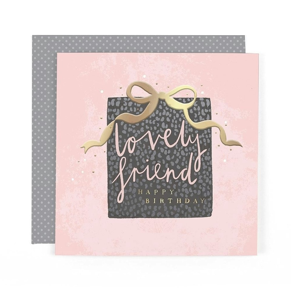 image 1 of Present Design Contemporary Luxury Foiled Lovely Friend Birthday Card